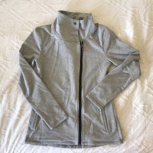 Roxy sweatshirt Full Zip collared Athletic jacket in Grey